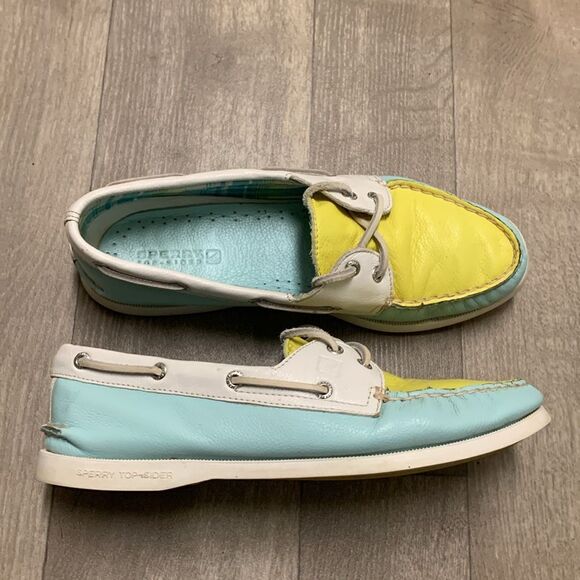 Womens Sperry Leather Two Tone Lace‎ Up Boat Shoes - Picture 1 of 8